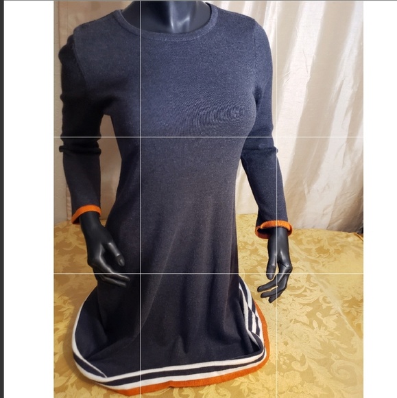 JH Longsleeve Sweater Dress w/ Stripe Trim S - Picture 2 of 9